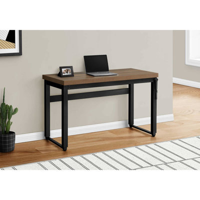 Bureau d'ordinateur, bureau personnel, debout, réglable, L 48 po, travail, ordinateur portable en métal stratifié, contemporain, moderne