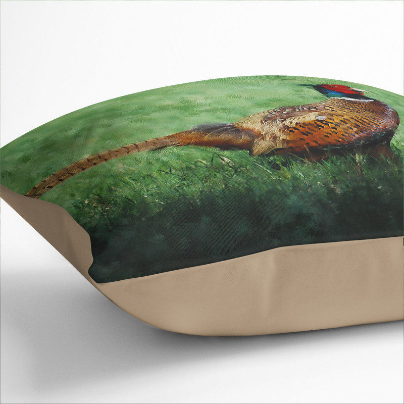 Pheasant Bird Vol.2 Painting Square Throw Cushion, Stone, 40cm H x 40cm W x 15cm D