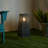21.5"H Metal Geometric Solar Powered Floor Lantern