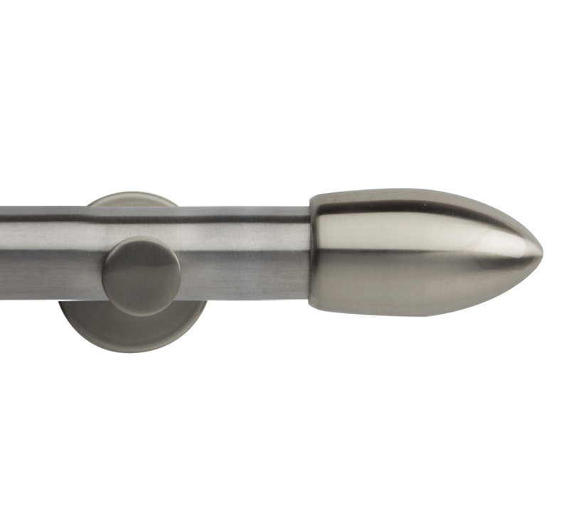 Ashvika Antique Bronze 3.5cm Single Curtain Pole, 3.50cm H x 180cm W x 3.50cm D, Stainless Steel