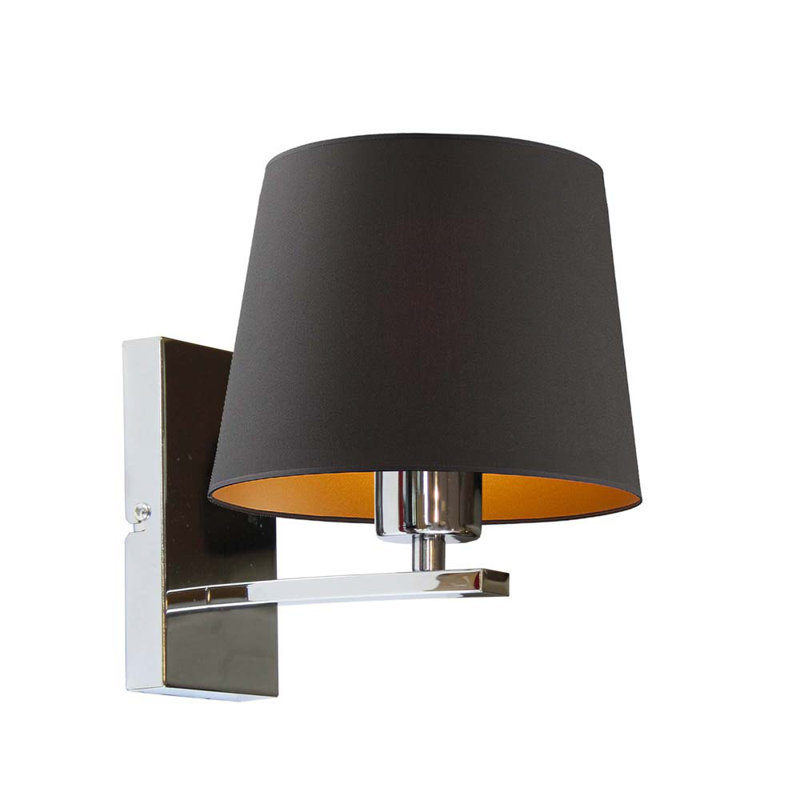 Eaddie Swing Arm Sconce, Black, Silver