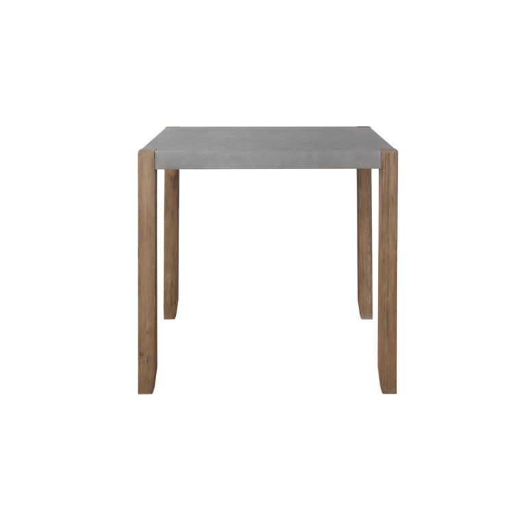 Aston Newport Loft Dining Table, 30 in. High Faux Concrete Grey Top with Light Amber Wood, Rustic Industrial Style, 48 in. L x 38 in. D, Mix and Match with Newport Collection