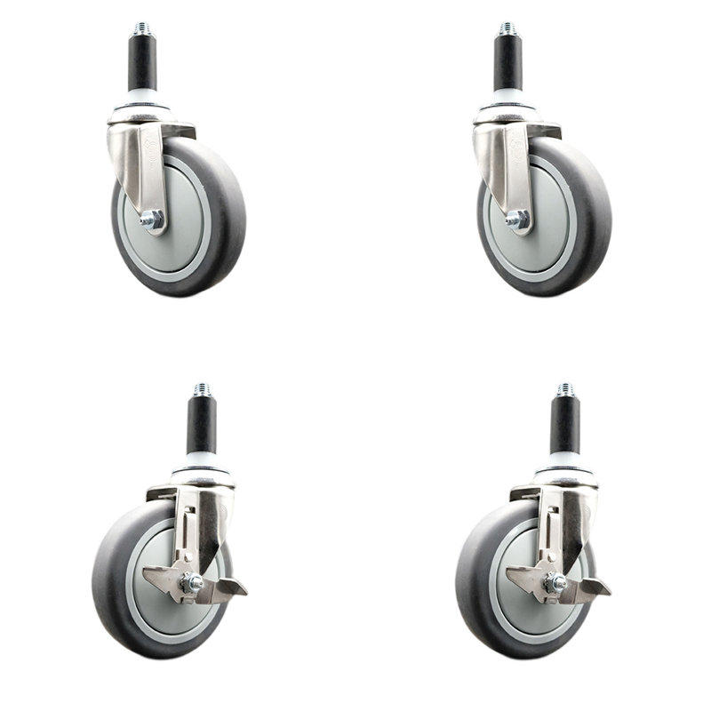 4 Piece Thermoplastic Rubber Caster Set