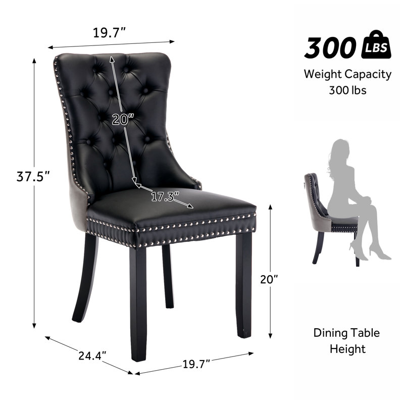 Chaise de salle à manger Kenta, Gris noir, Noir