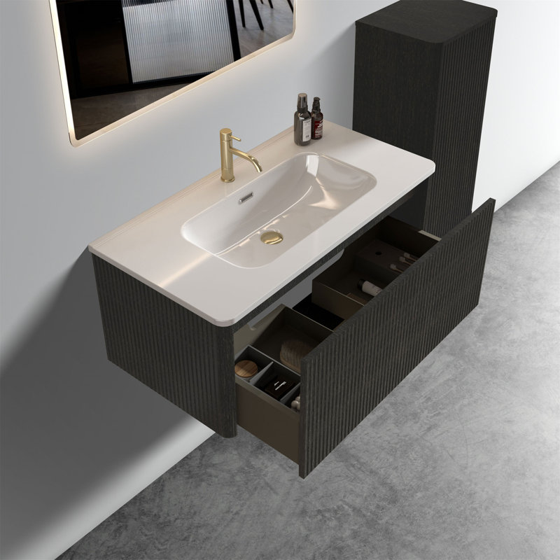 Bathroom Vanity With White Ceramic Sink
