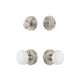 Nostalgic Warehouse Classic Rosette Entry Set with White Porcelain Knob