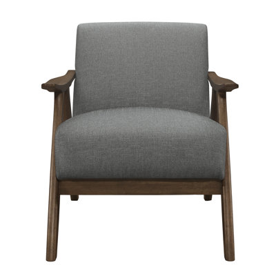 Modern Home Furniture Fabric Upholstered 1Pc Accent Chair Wood Cushion Back And Seat Furniture