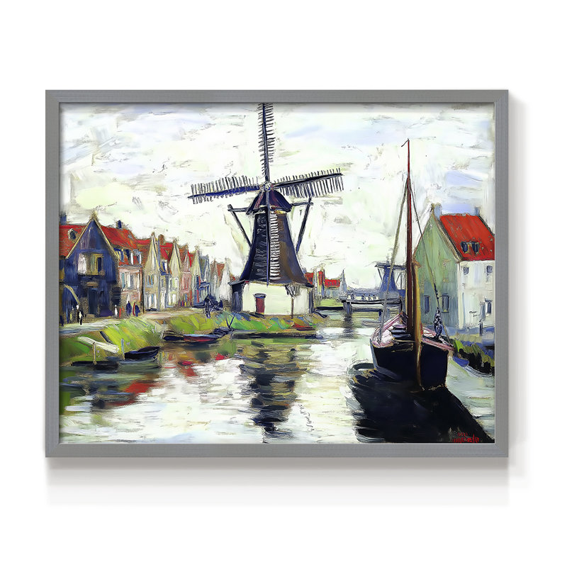 Landscape Series-LXI -Framed Print - Restickable, Gray, 16" H x 20" W