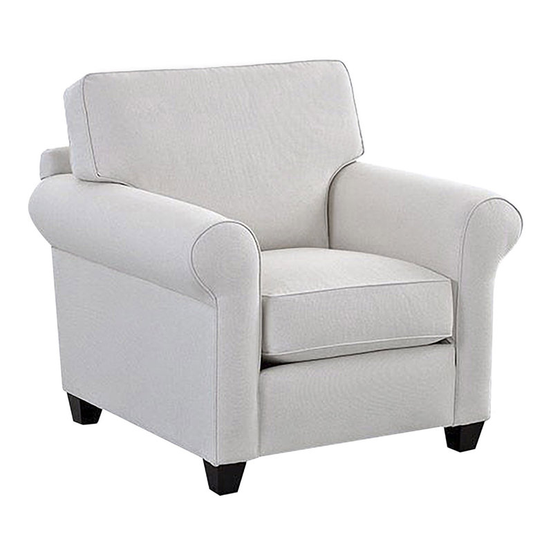 Fauteuil Putney, Blanc sergé décoloré classique