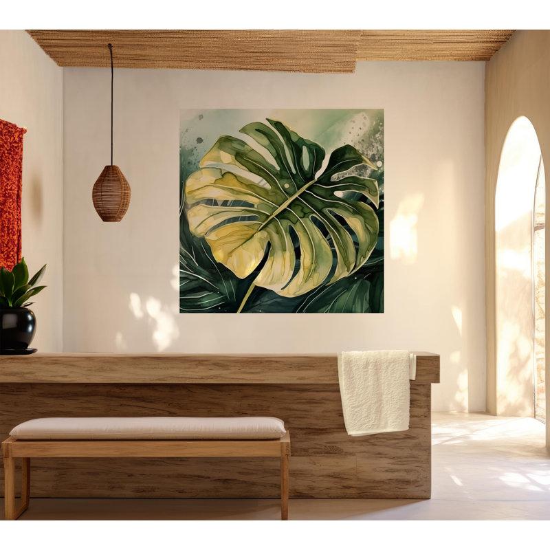 Papier peint de qualité supérieure - feuille de Monstara tropical, L 30 po x l 30 po