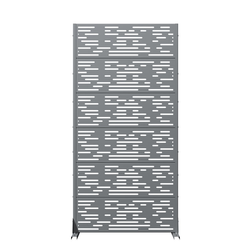 Panneau de clôture en métal pour l'extérieur, H 72 po x l 35 po x P 16 po, Gris