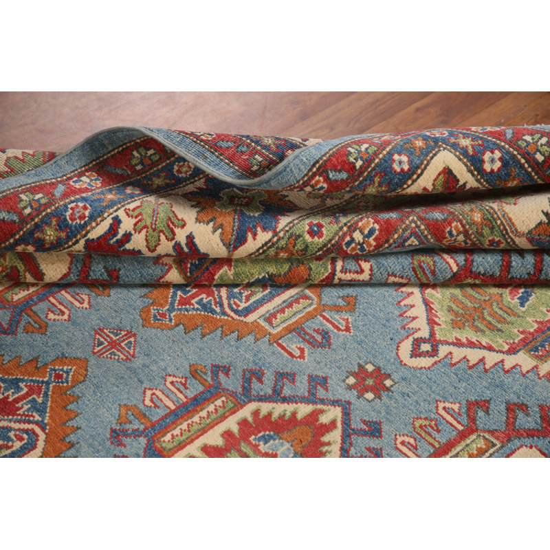 Handmade Blue Kazak Oriental Area Rug 6x9