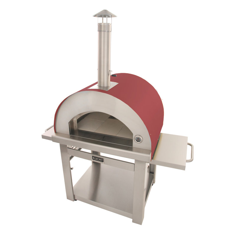 Outdoor Wood-Fired Pizza Oven, Red
