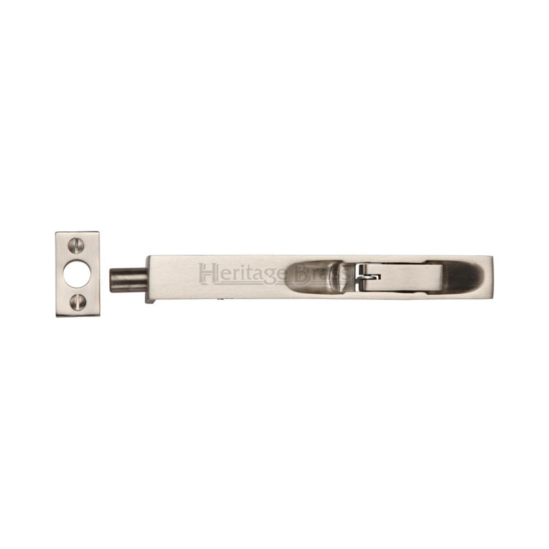 Heritage Brass Heritage Door Bolt Flush Fitting, Satin Nickel, 20.32 cm H x 1.90 cm W