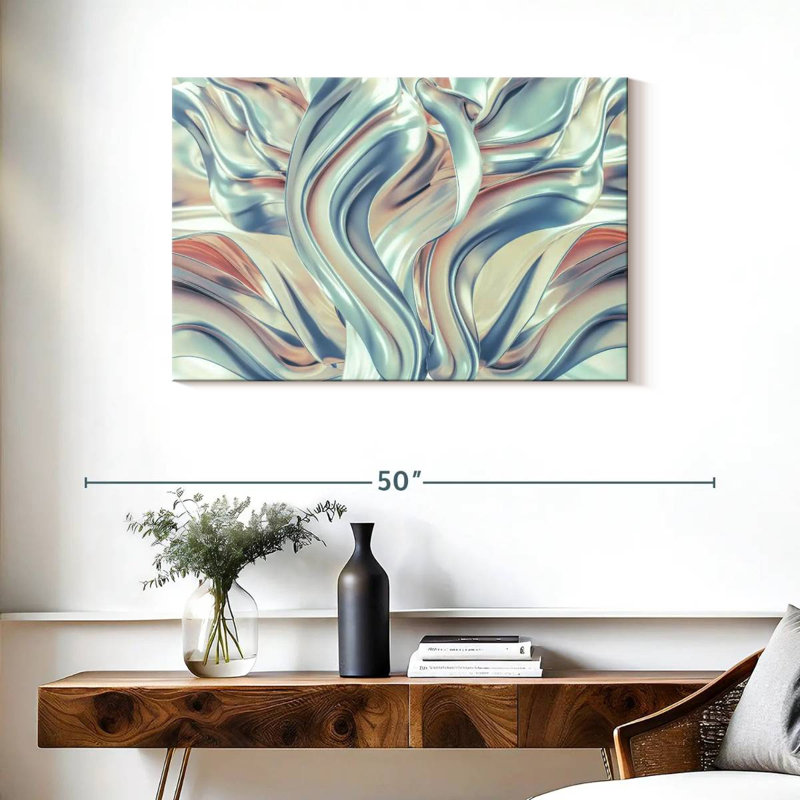 Avery Pearly Silk Abstract, 24" H x 36" W
