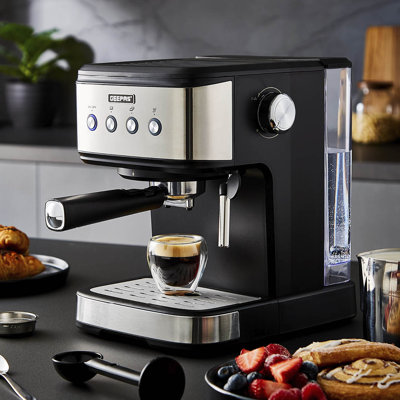 Geepas 1450W Espresso & Cappuccino Coffee Machine & 200W Coffee Grinder Combo Set