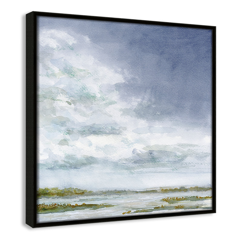 Nuage à droite - reproduction carrée par Patti Bishop, Espresso, H 13,5 po x l 13,5 po