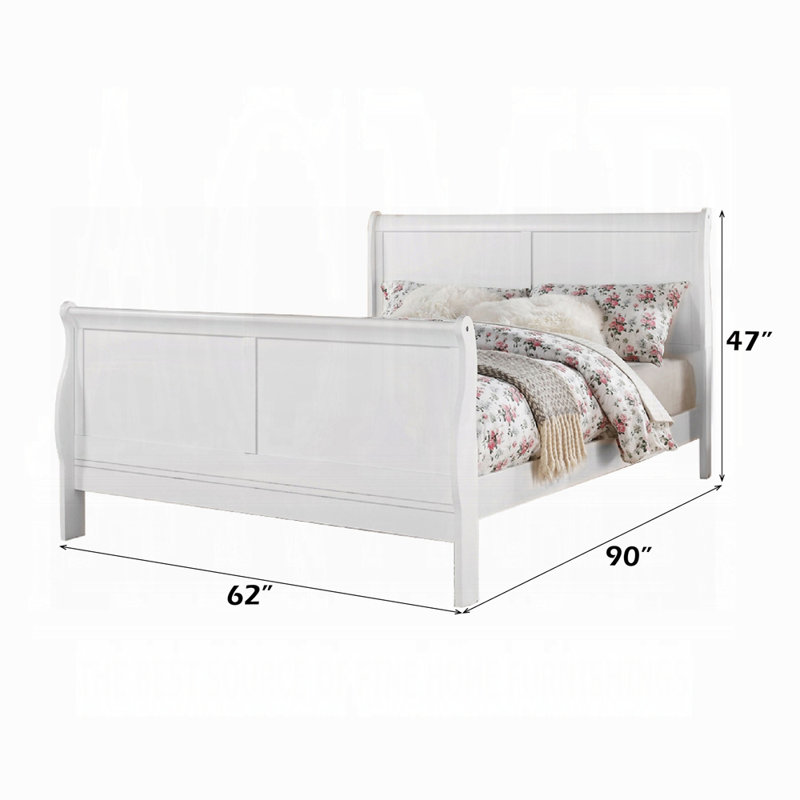 Grand lit Louis Philippe III, Blanc, Grand