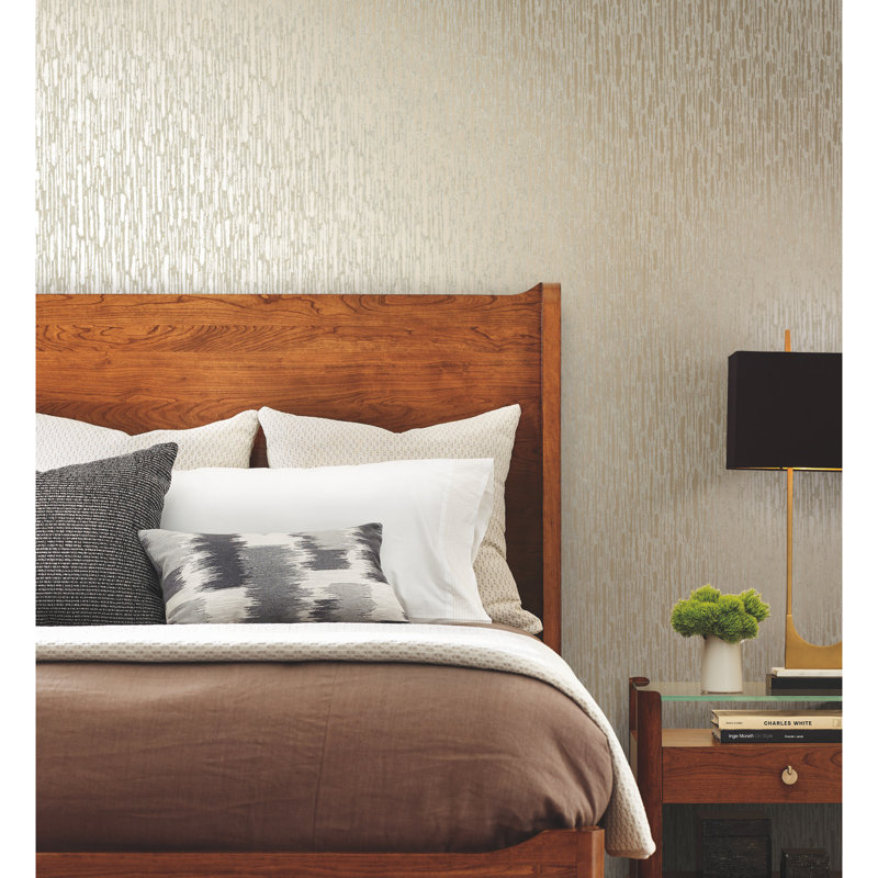 Abstract Metallic Wallpaper Roll, Brown/Gold