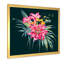 Fleur tropicale rouge et orange sur fond noir II - impression tropicale sur bois-67405950-67405954