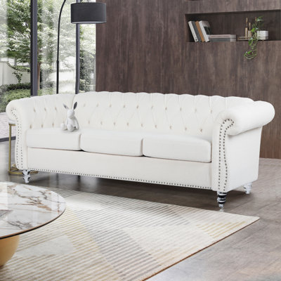 Jennene Upholstered 84.66 " Teddy Sofa