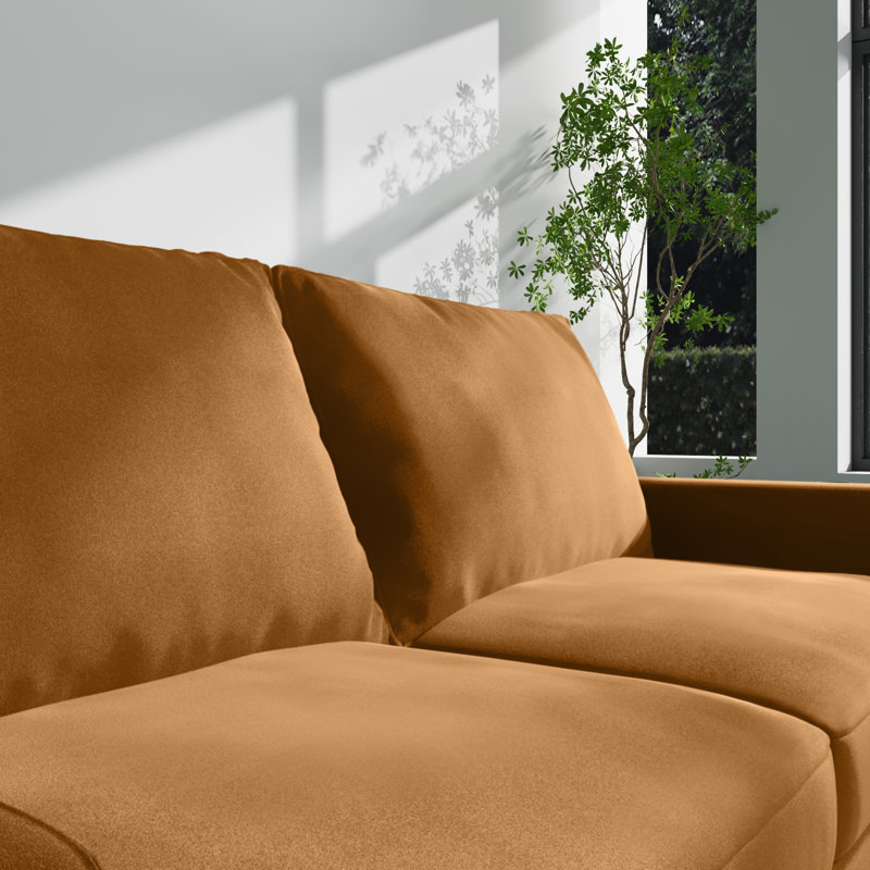 Ruddock 70" Velvet Square Arm Sofa, Ginger Velvet