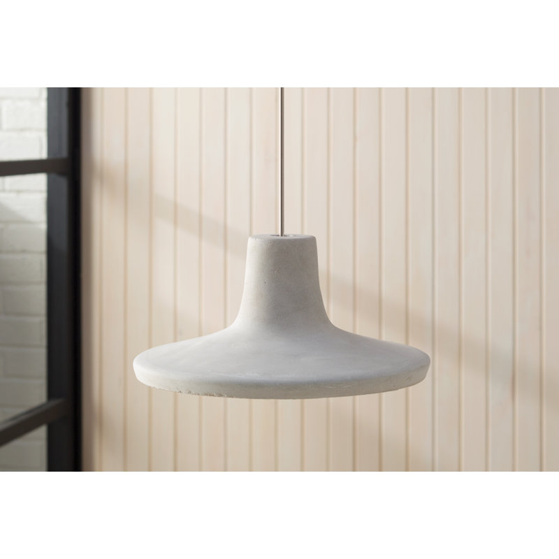 Luminaire suspendu conique à 1 lumière Burwinda, Nickel satiné, Blanc