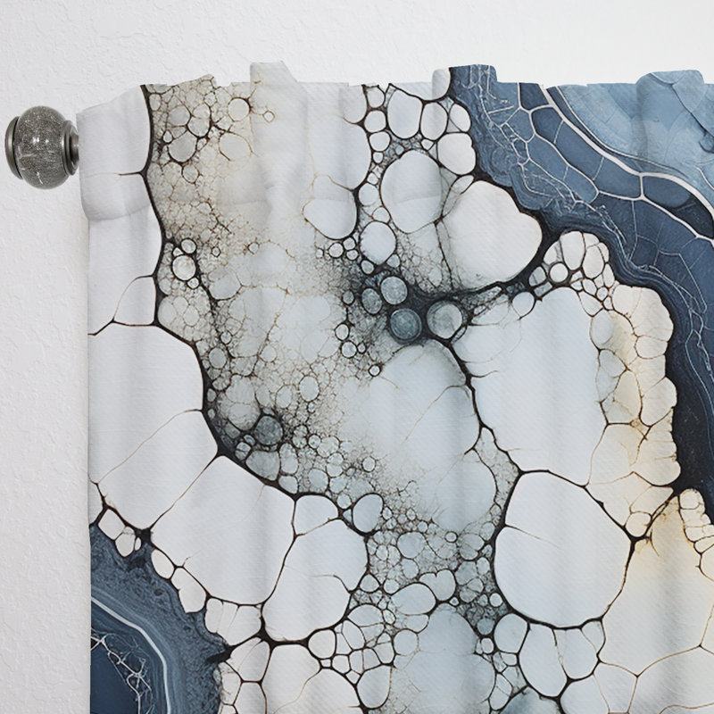 Dalia Blue Stone Geode Minimalism - Spiritual Stone Curtain - Velvet Room Darkening - 1 panel, 52" W x 108" L