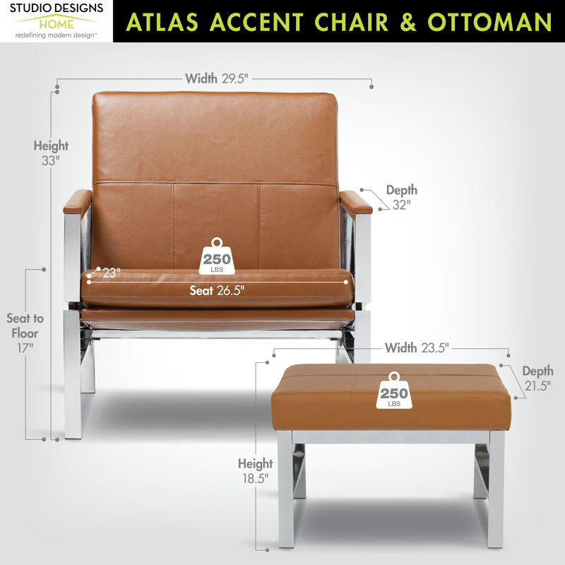 Fauteuils d'appoint, Brown Faux Leather