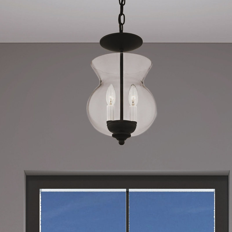 Luminaire suspendu simple en forme d'urne à 2 lumières Analyser
