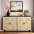 Elegant And Functional 4-door Rattan Sideboard