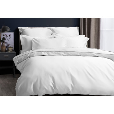 450 TC Pima Cotton Range Cotton Solid Colour Duvet Cover Set with Pillowcases