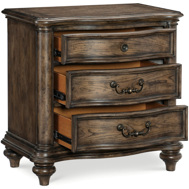 Table de chevet pour meubles de chambre à coucher en chêne brun - Élégante apparence 3 po