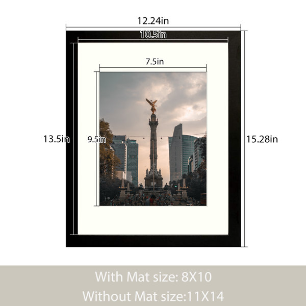 Black Gallery Wall Picture Frame 11x14 Matted for 8x10 Pictures Photos, Artworks, Prints (Set of 6) Latitude Run