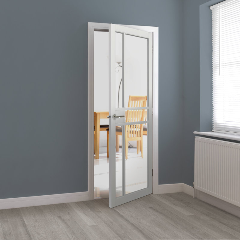 City Glass Door Prefinished, 198.1cm H x 76.2cm W x 3.5cm D