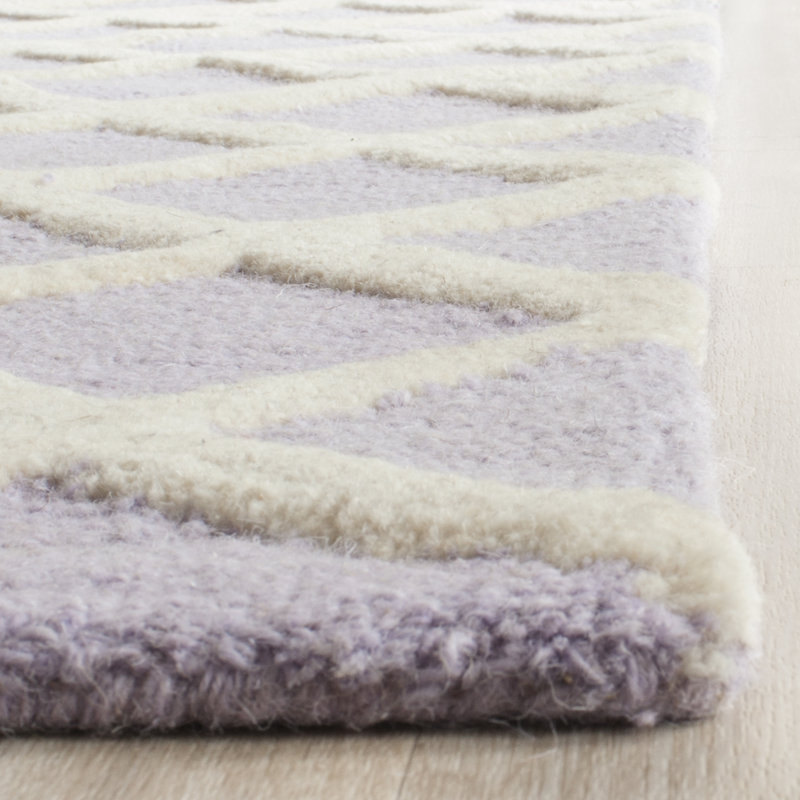 Saroyan Geometric Wool Hand Woven Area Rug, Rectangle 61 x 91 cm