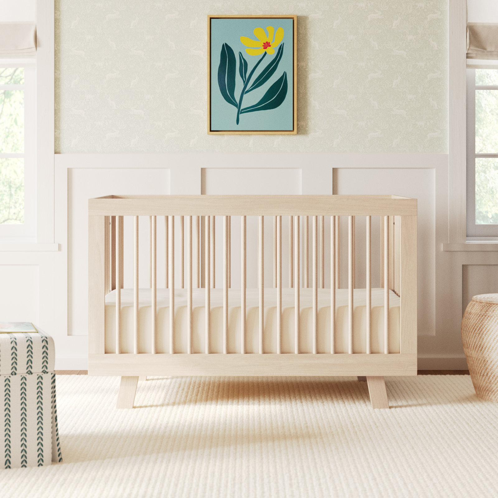 Hudson 3-in-1 Convertible Crib, Washed Natural