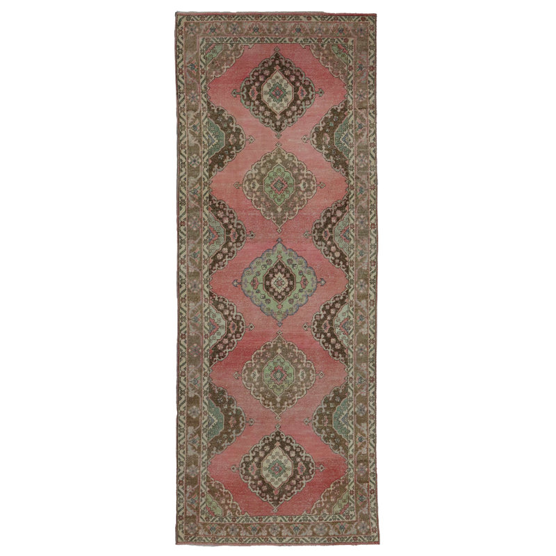 Tapis unique rose / taupe / vert 4 pi 9 po x 12 pi 10 po Sille