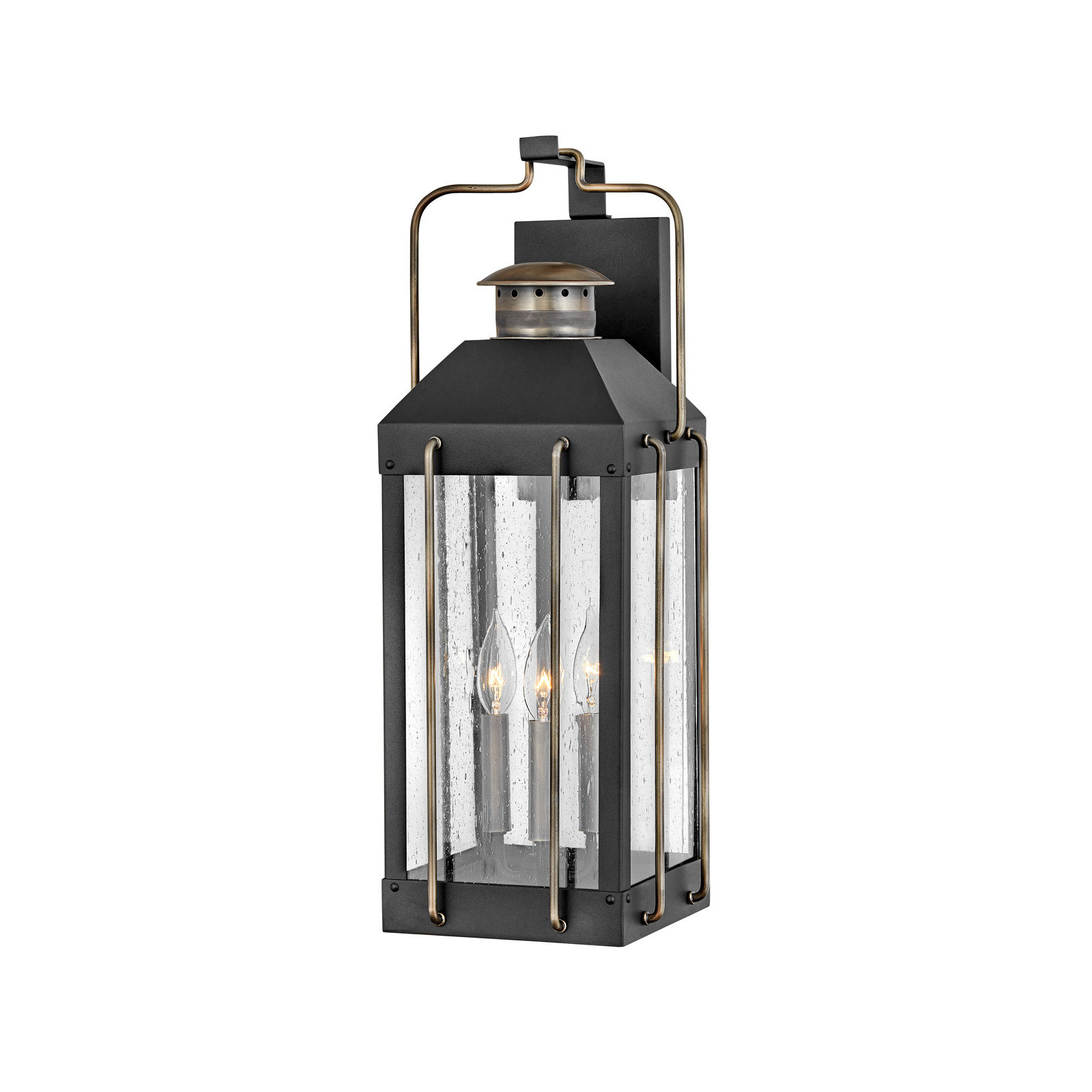 Fitzgerald Three-Light Outdoor Heritage Wall Lantern
