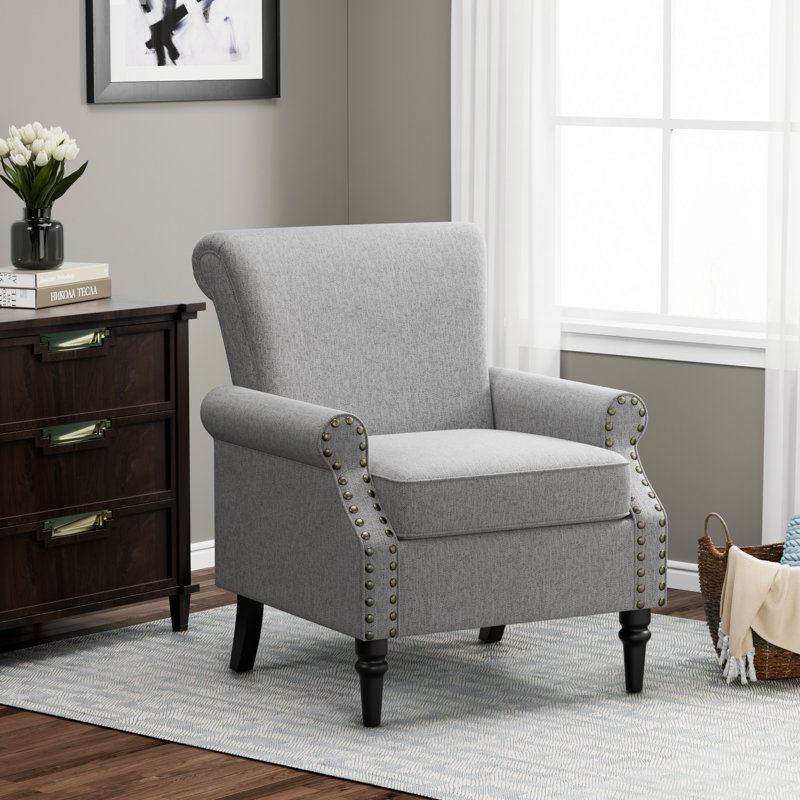 Fauteuil en chenille l 28,5 po, Polyester gris