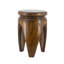 Table d'appoint en bois de paulownia sculpté 11 x 11 x 16,5 po avec finition brun naturel