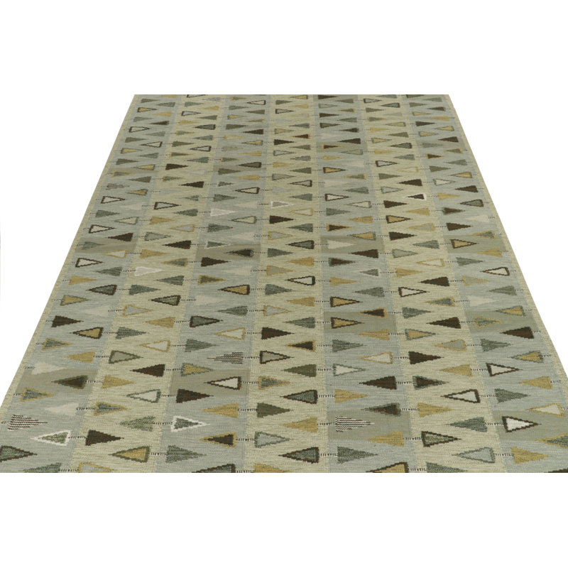 Scandinavian Wool Geometric Area Rug, Rectangle 5' x 7'