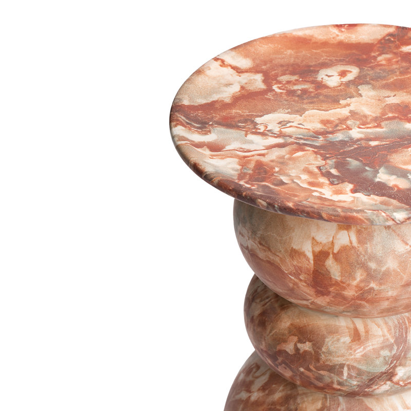 Table de bout Ivy Bronx Silfi Travertine, Rouge