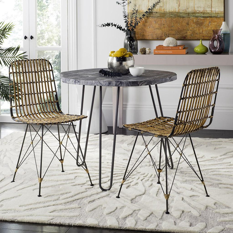 Chaise d'appoint Lisdale, Naturel / noir