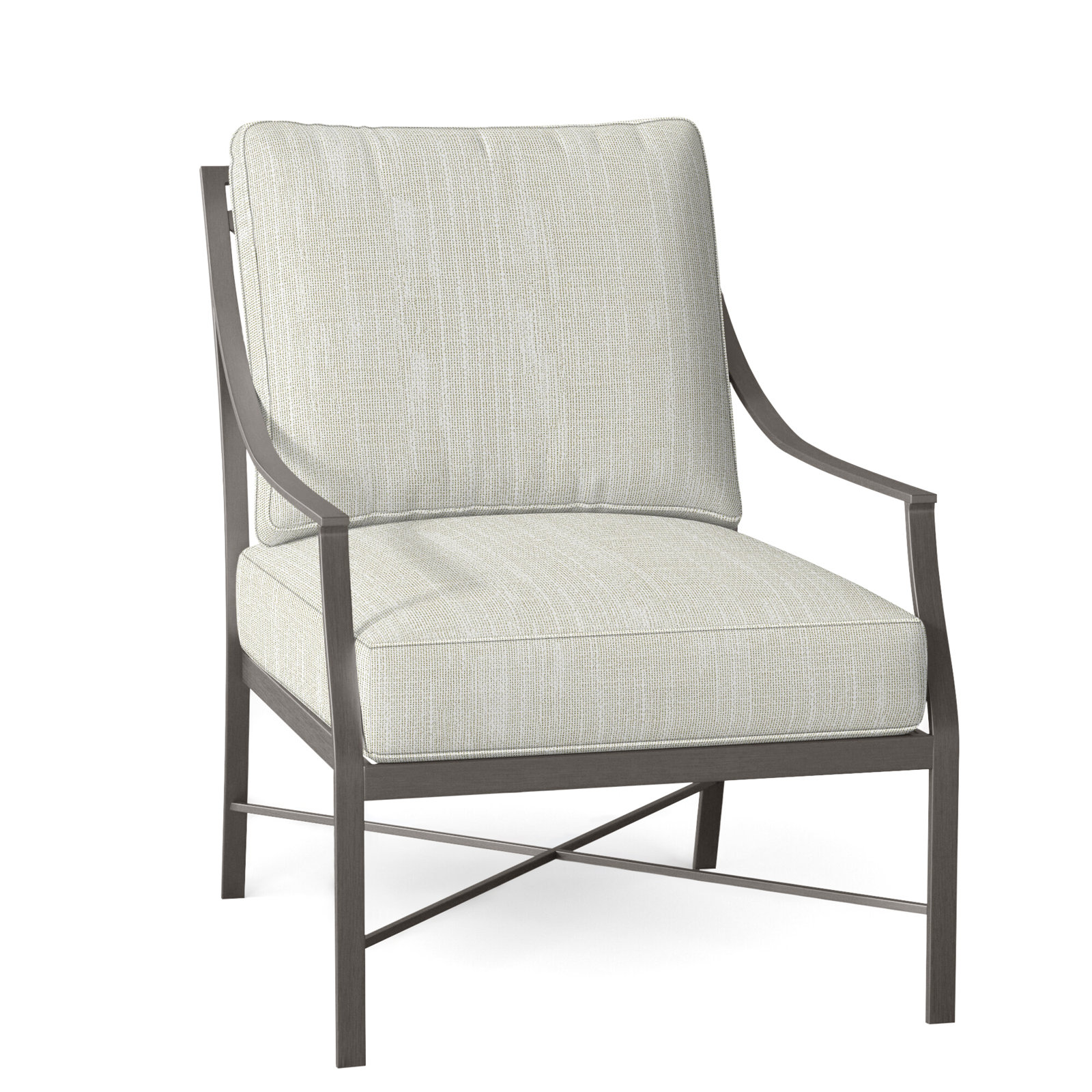 Monaco Patio Lounge Chair, Welt, Rollo Cream InsideOut® Linen, Slate Gray