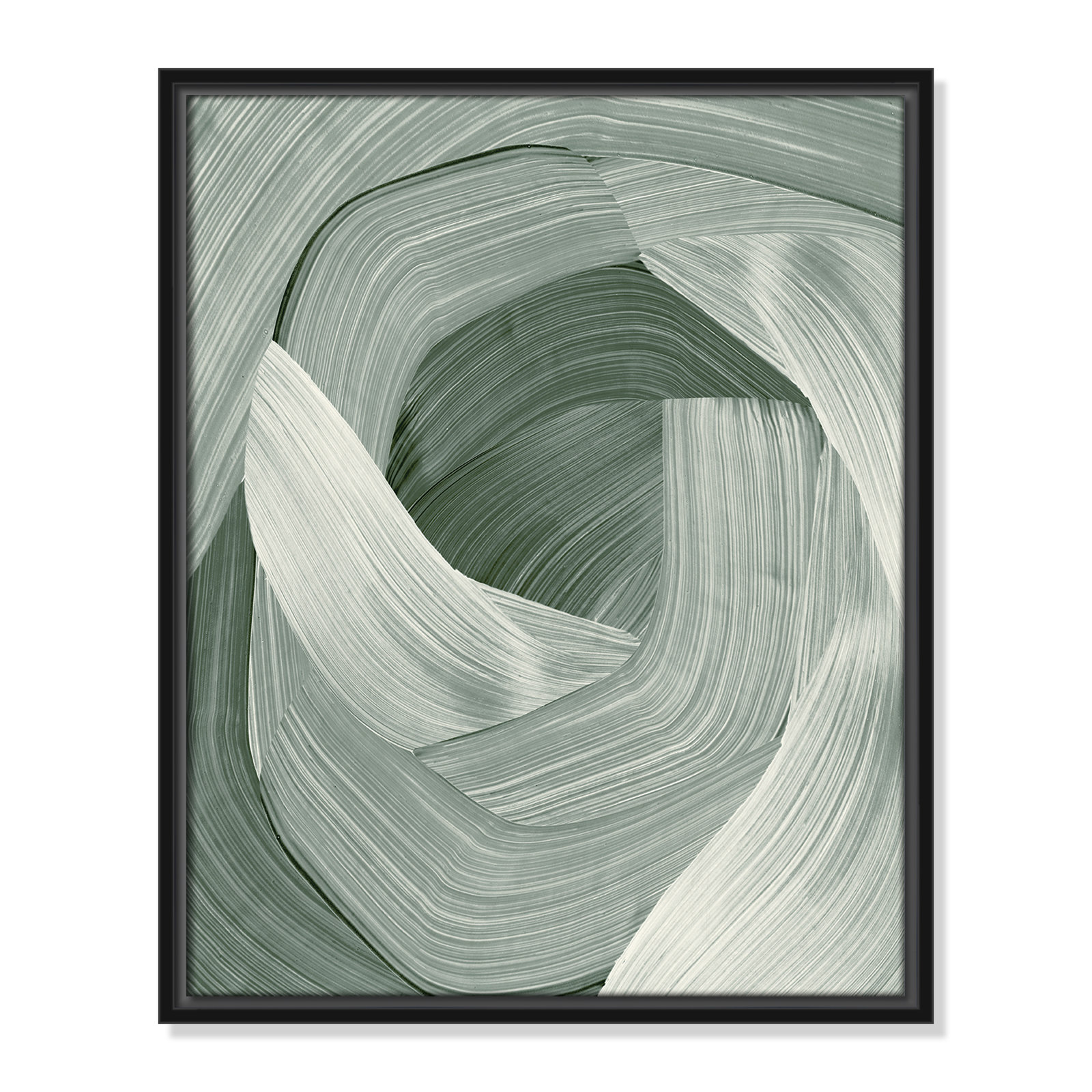 Enriched Emerald - Floater Frame Graphic Art Print on Canvas, Black , 21.5" H x 17.5" W