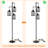 Rustic Clear 3-Light Floor Lamp With Pedal Foot Switch And Industrial Hanging Cages