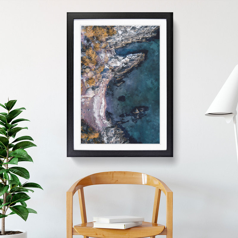 Coastline of Sweden - Picture Frame Graphic Art, Black Framed, 36cm H x 27cm W x 2cm D