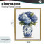 Hortensias bleus dans un cadre flottant en porcelaine, design par Imagine It Images-256508187-256508186