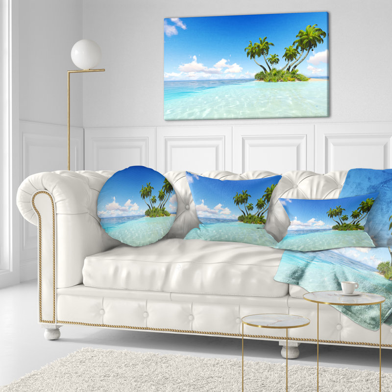 Housse de coussin rectangulaire Coral Island Under Sky Seascape